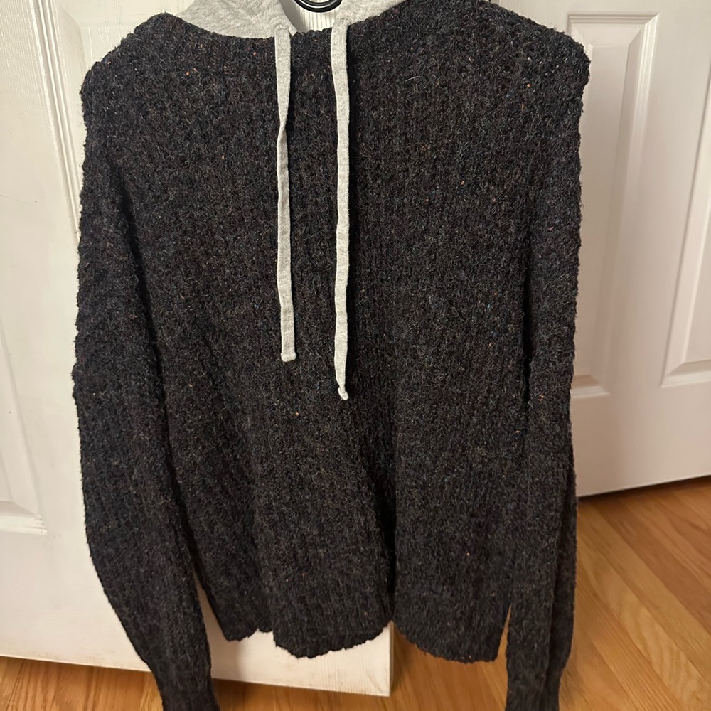 Men's Charcoal Sweater with Drawstring